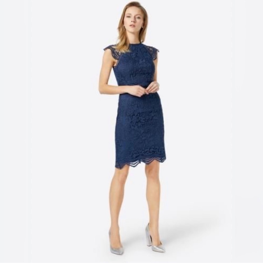 Cooper St Short Sleeve Lace Dress Navy Size 14